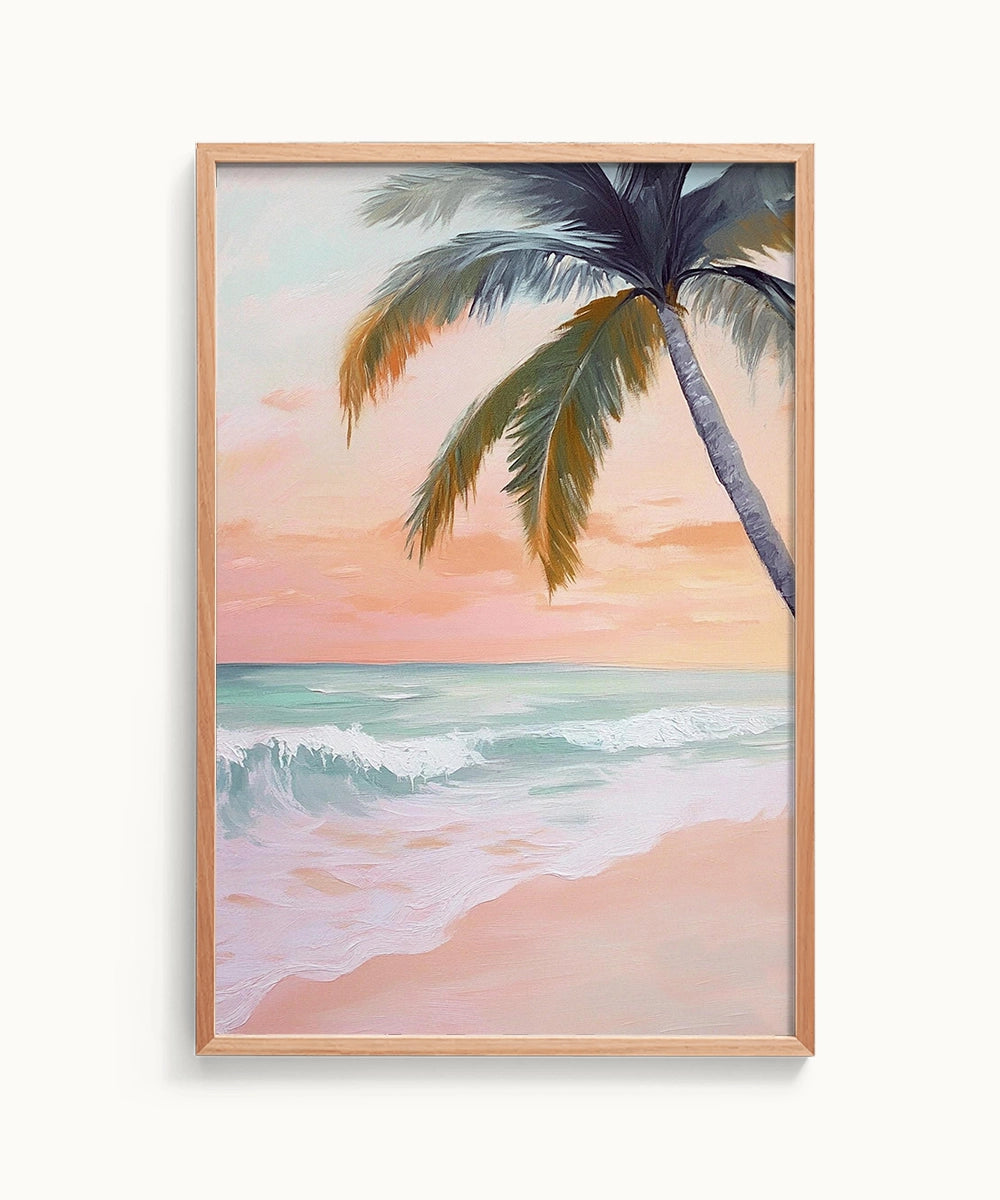 Palm Tree Ocean Lanscape Painting