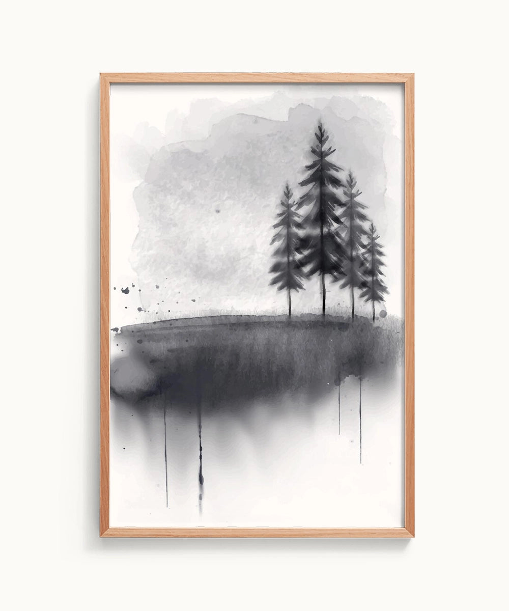 Hand Painted Watercolor Landscape Art