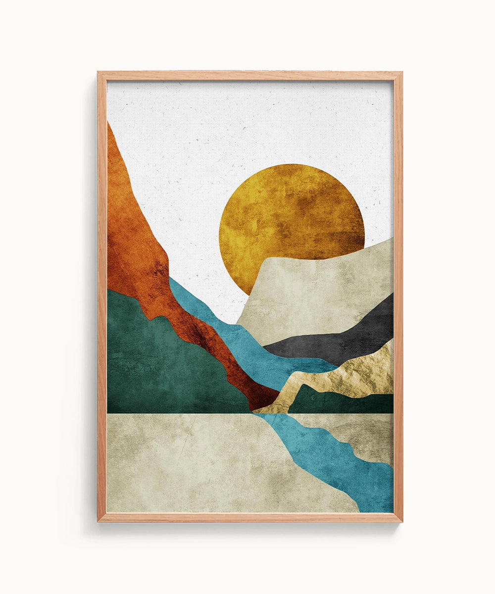 Mountain Sunrise Abstract Wall Art Painting