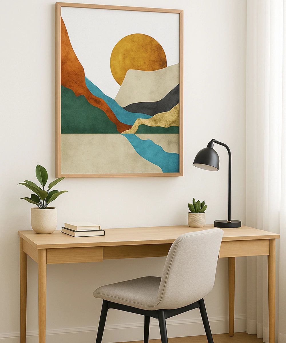 Mountain Sunrise Abstract Wall Art Painting