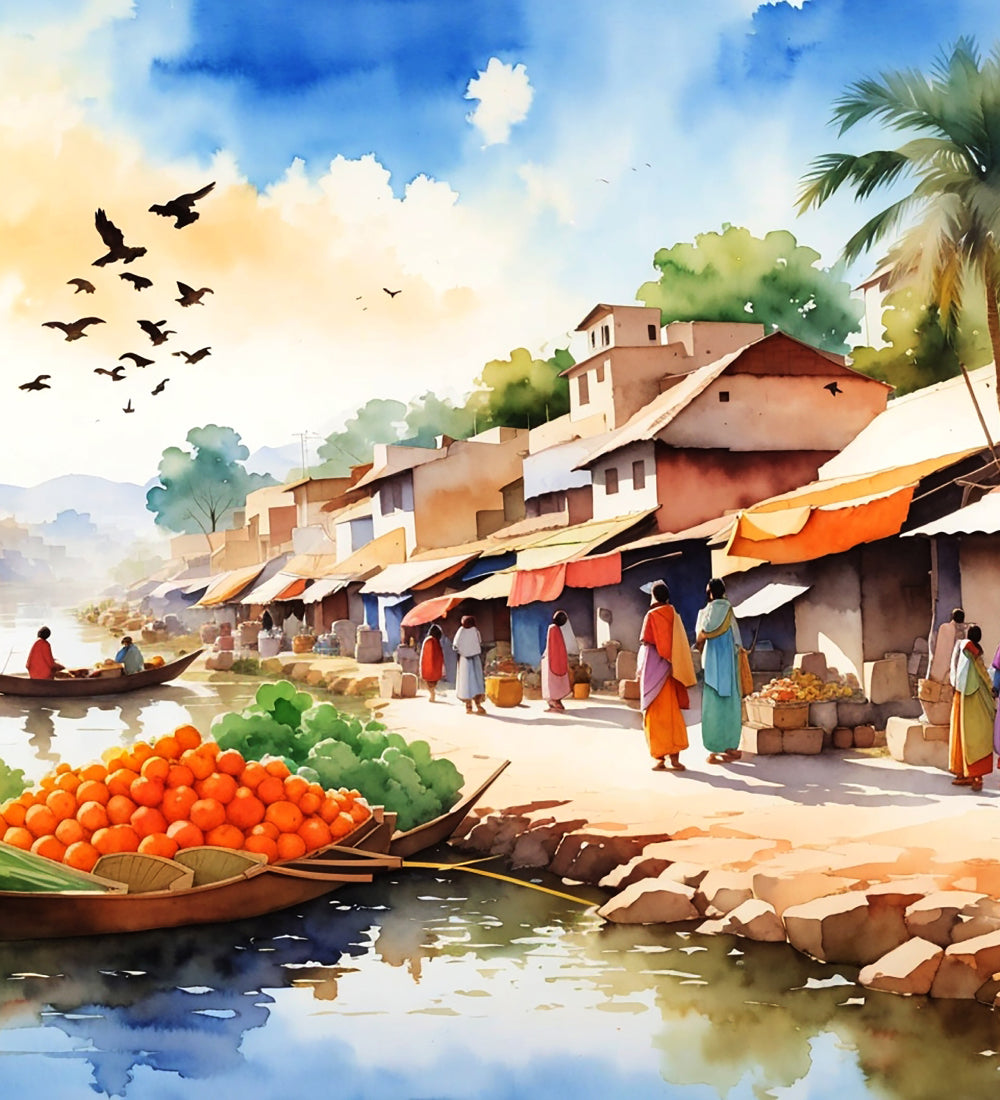 Riverside traditional town