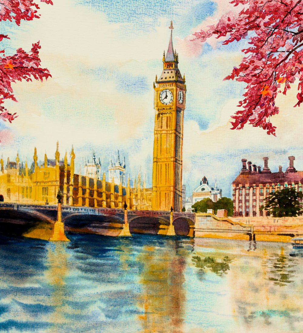 Autumn big ben block tower