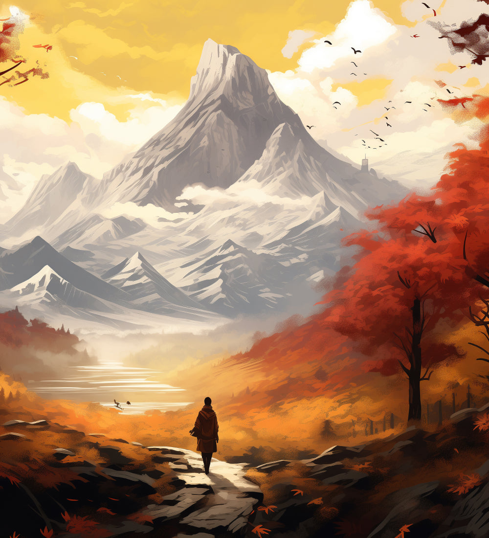 Anime style mountains