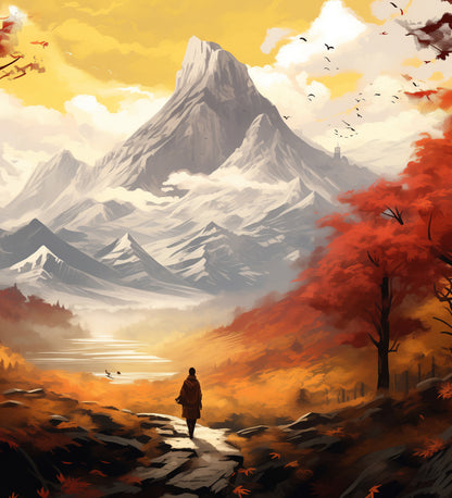 Anime style mountains