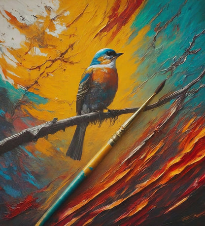 Birds of paradise painting