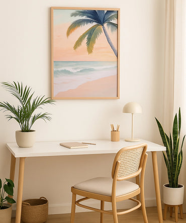 Palm Tree Ocean Lanscape Painting