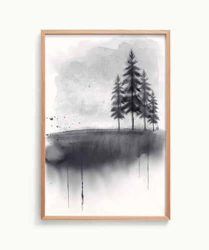 Hand Painted Watercolor Landscape Art