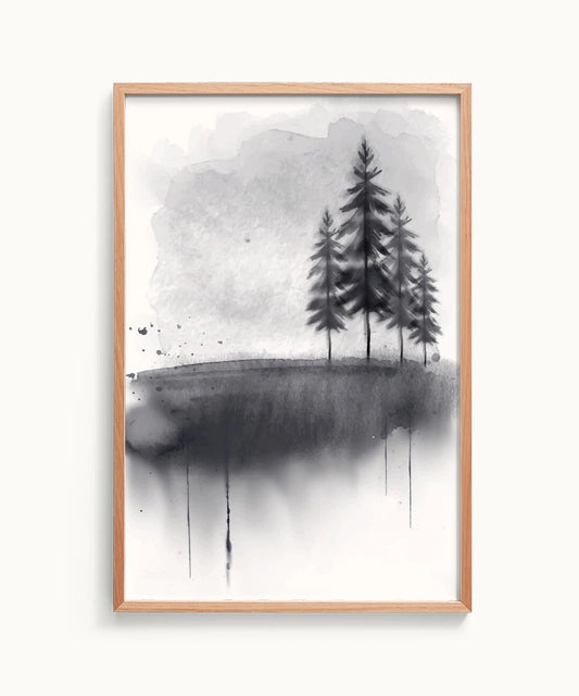 Hand Painted Watercolor Landscape Art