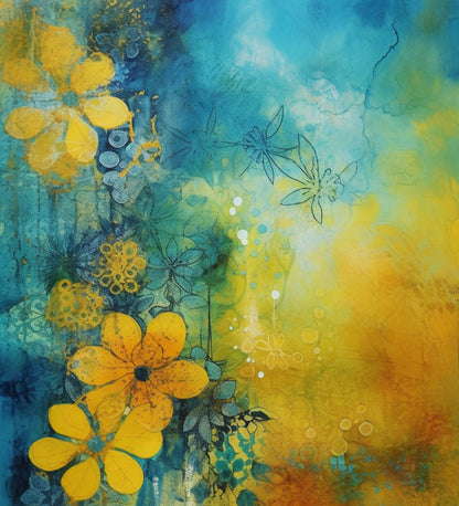 Colorful flowers painting