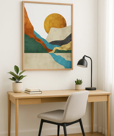 Mountain Sunrise Abstract Wall Art Painting