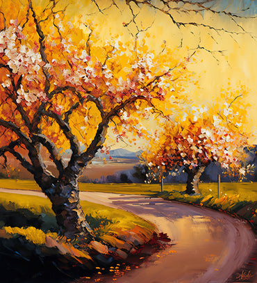 Painting of a tree with leaves