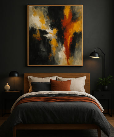 Black canvas Abstract Wall Painting