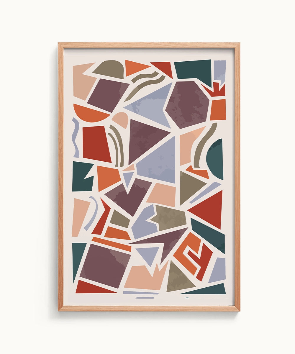 Pieces Paper Colorful Abstract Art Painting