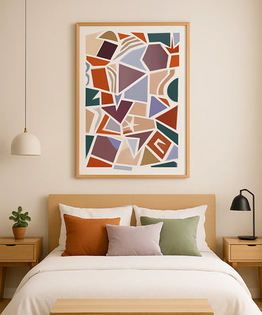 Pieces Paper Colorful Abstract Art Painting