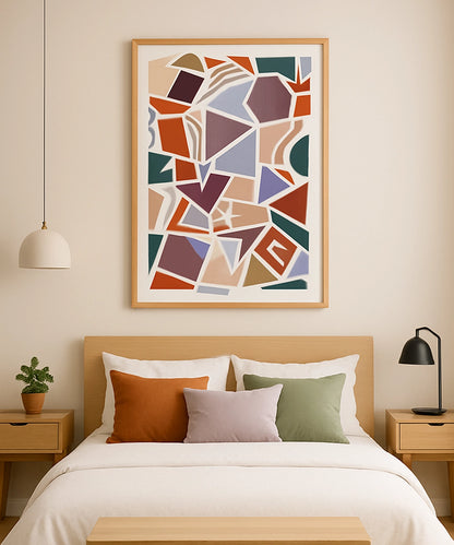 Pieces Paper Colorful Abstract Art Painting