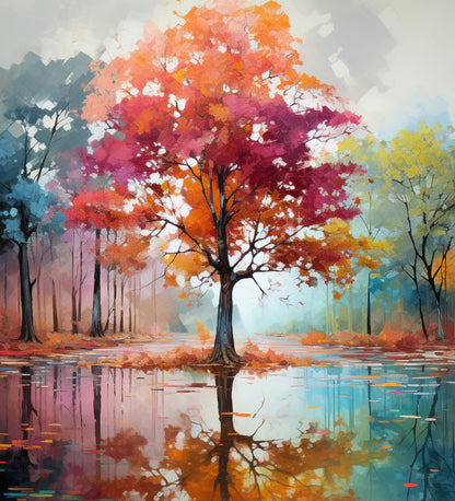 Painting of a tree with leaves