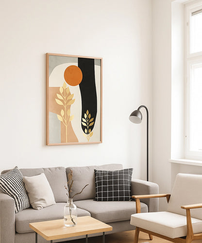 Sunset Abstract Botanical Canvas