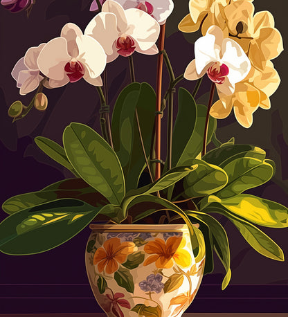 Flower pot modern art painting