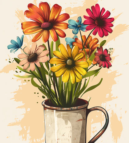 Flower pot modern art painting